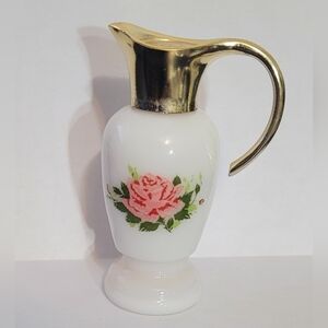 Avon MINI Parisian Garden Milk Glass Pitcher Style Avon MOONWIND 1970s